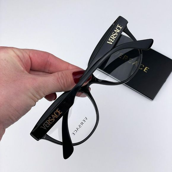  Versace VE3315 GB1 Eyeglasses Black Cat Eye Women - Picture 11 of 13